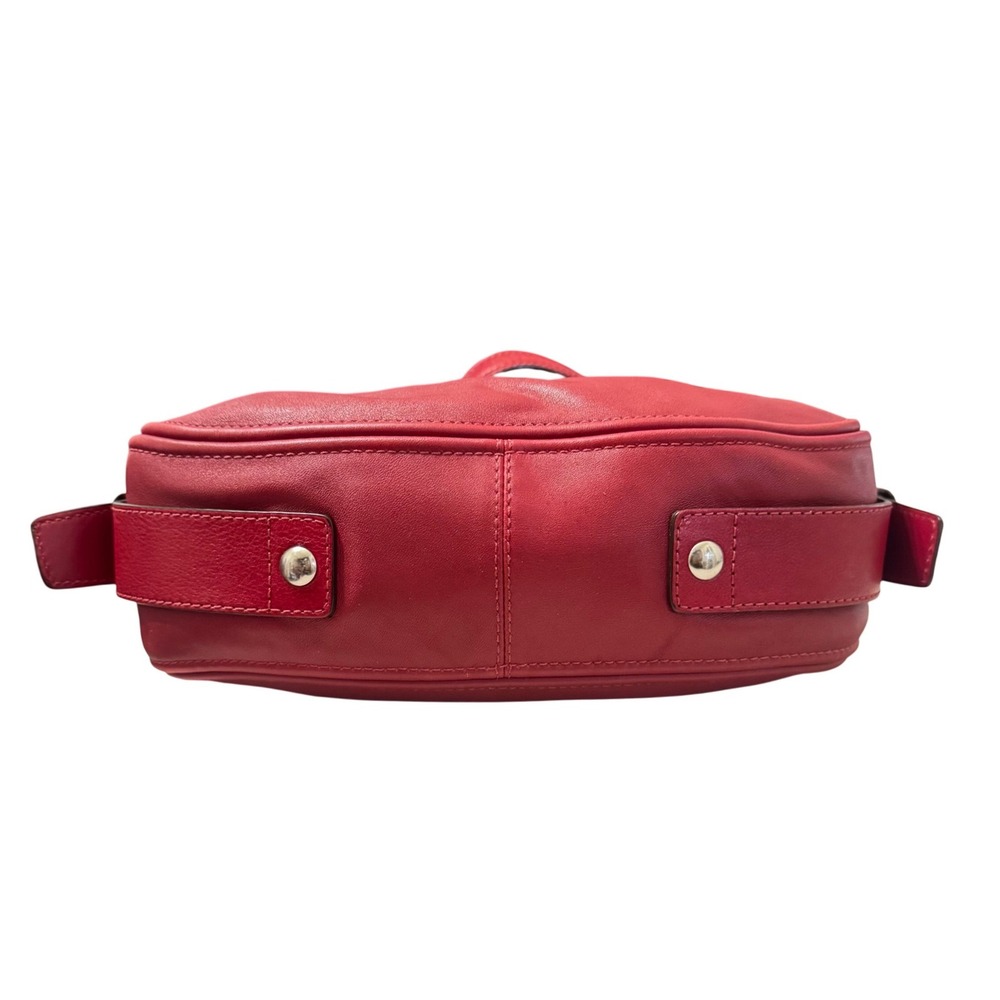 Coach Zoe Hobo Bag Womens Red Leather Shoulder Bag F12671 Silver Hardware - Picture 5 of 12